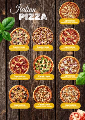 Pizza Menu (A5 portrait) – Flyers