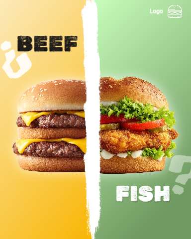 Beef or Fish (Hochformat 1080×1350) – Instagram Post
