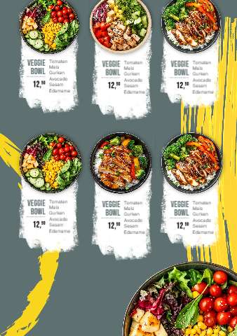 Bowl Menü – Flyer, Aushang