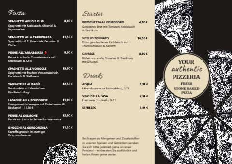 Authentic Pizza (A3 lang Zickzack 6-seitig) – Faltblätter