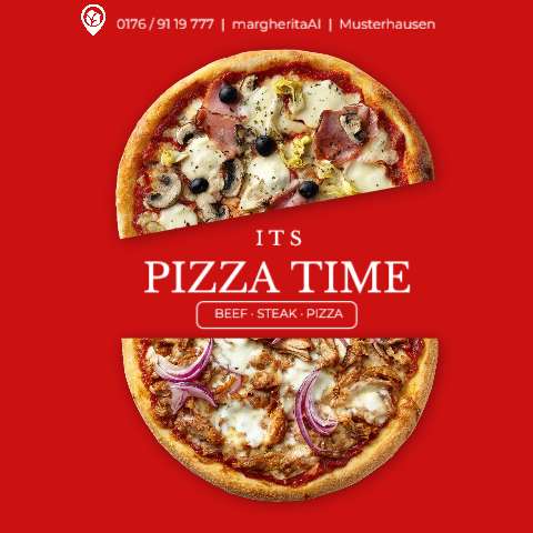 Pizza time (Quadrat 1080×1080) – Instagram Post